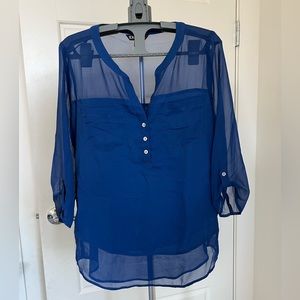 Blue Express top with Mesh detail, size Small